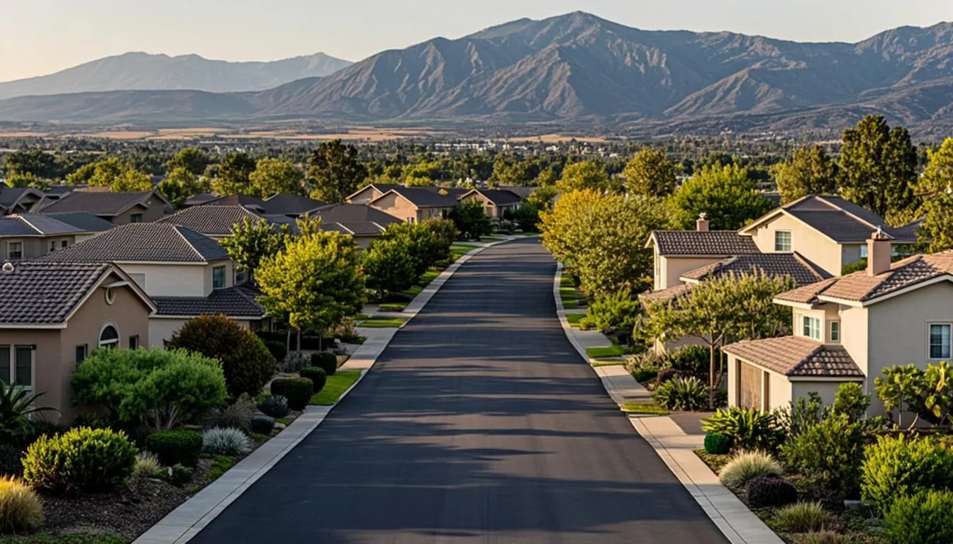 Quiet residential street in Walnut California near Diamond Bar